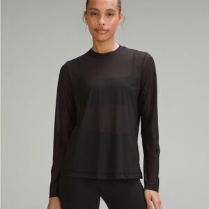 Lululemon Keyhole Mesh Long-Sleeve Shirt - black - 4